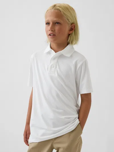 Gap Kids Uniform Performance Polo Shirt In Off White