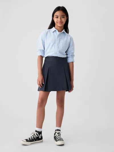 Gap Kids Uniform Pleated Khaki Skort In Indigo