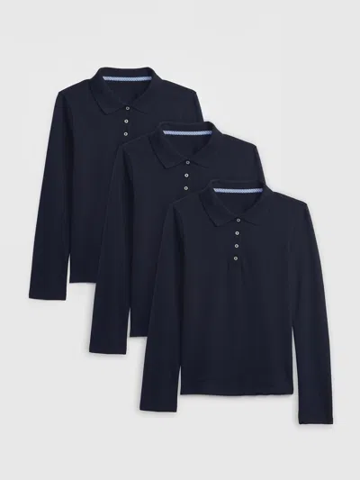 Gap Kids Uniform Polo Shirt Shirt (3-pack) In Indigo
