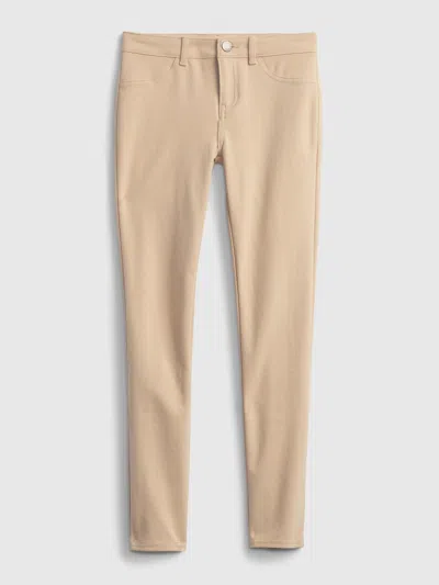 Gap Kids Uniform Ponte Pants In Beige