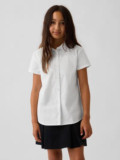 Gap Kids Uniform Poplin Shirt In Optic White