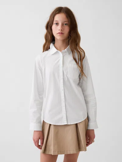 Gap Kids Uniform Poplin Shirt In Optic White