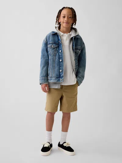 Gap Kids Uniform Stretch Relaxed Khaki Shorts In Iconic Khaki
