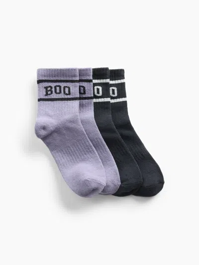 Gap Kids Varsity Boo Crew Socks (2-pack) In Multi Halloween