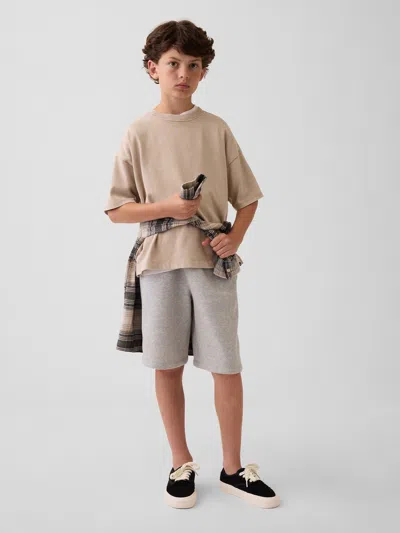 Gap Kids Vintagesoft Baggy Sweat Shorts In Gray