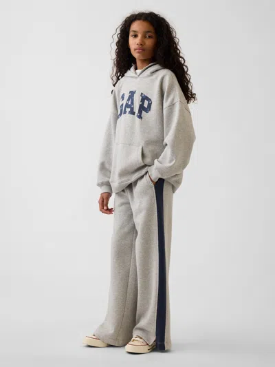Gap Kids Vintagesoft Baggy Varsity Sweatpants In Grey