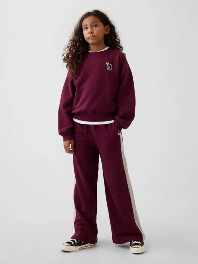 Gap Kids Vintagesoft Baggy Varsity Sweatpants In Tuscan Red