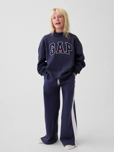 Gap Kids Vintagesoft Baggy Varsity Sweatpants In Vintage Navy