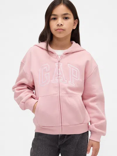 Gap Kids Vintagesoft  Arch Logo Hoodie In Pink Standard