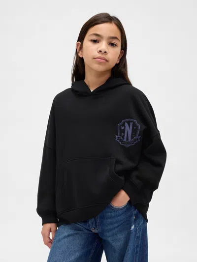 Gap Kids Vintagesoft Graphic Hoodie In Black