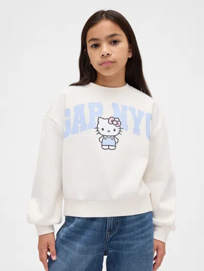 Gap Kids Vintagesoft Hello Kitty Logo Sweatshirt In Ivory Frost