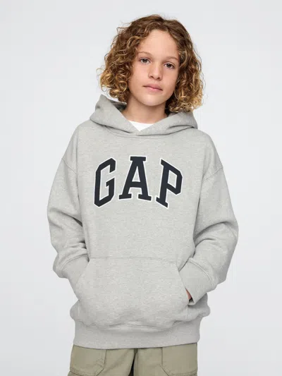 Gap Kids Vintagesoft Logo Hoodie In Grey