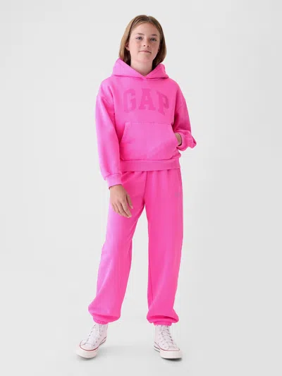 Gap Kids Vintagesoft Logo Joggers In Standout Pink