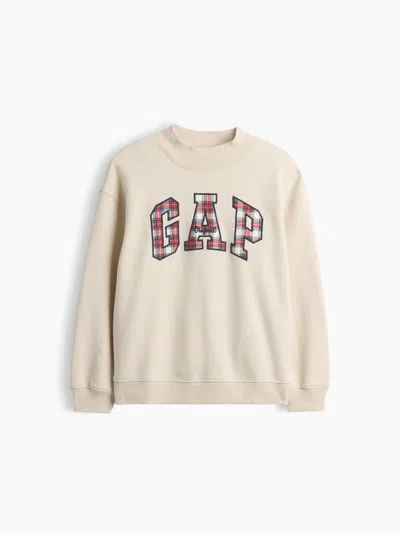Gap Kids Vintagesoft Oversized Mockneck Logo Sweatshirt In Neutral