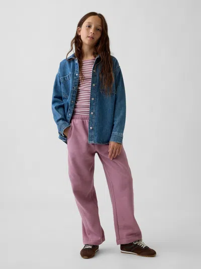 Gap Kids Vintagesoft Relaxed Barrel Sweatpants In Wispy Mauve