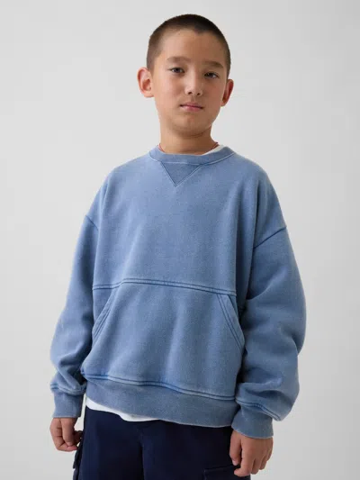 Gap Kids Vintagesoft Relaxed Crew Sweatshirt In Cornflower