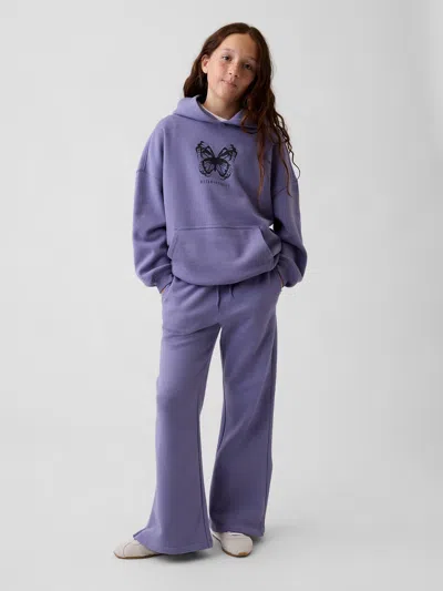 Gap Kids Vintagesoft Relaxed Flare Sweatpants In Purple Coneflower