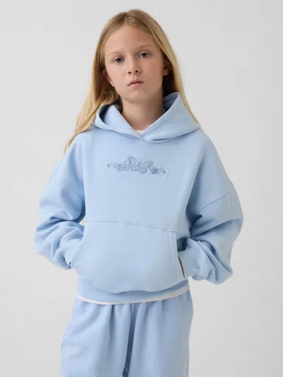 Gap Kids Vintagesoft Relaxed Hoodie In Cerulean Blue