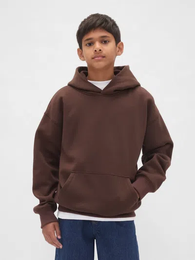 Gap Kids Vintagesoft Relaxed Hoodie In Dark Brown