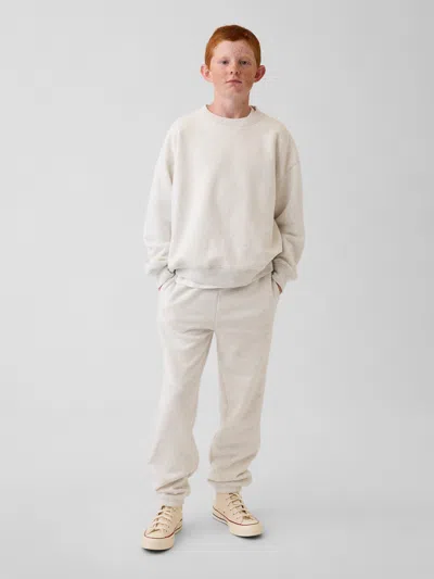 Gap Kids Vintagesoft Relaxed Joggers In Pale Heather Grey