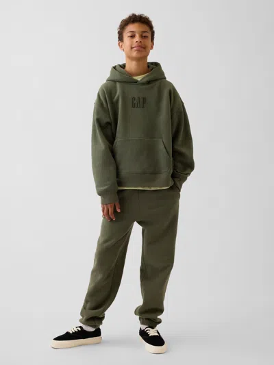 Gap Kids Vintagesoft Relaxed Joggers In Tweed Green