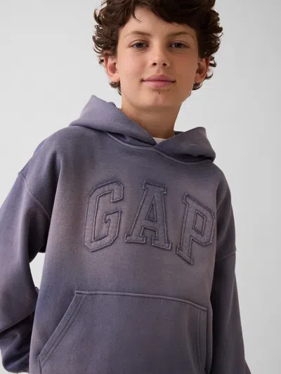 Gap Kids Vintagesoft Relaxed Logo Hoodie In Blue Ridge