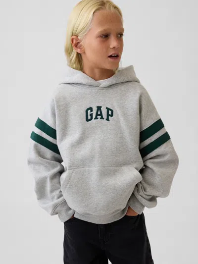 Gap Kids Vintagesoft Relaxed Logo Hoodie In Grey