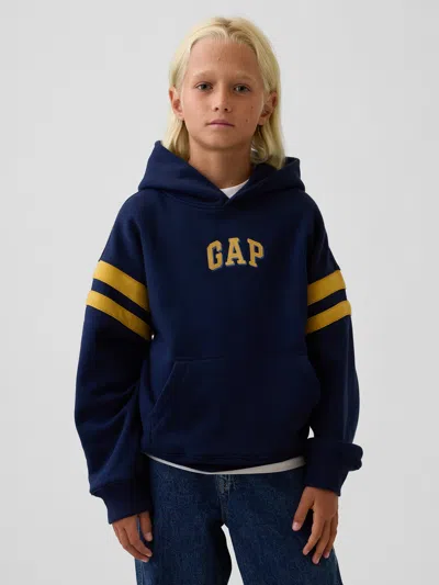 Gap Kids Vintagesoft Relaxed Logo Hoodie In Tapestry Navy