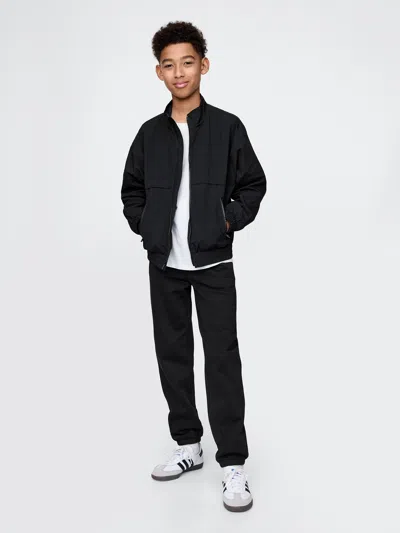 Gap Kids Vintagesoft Relaxed Logo Joggers In Black