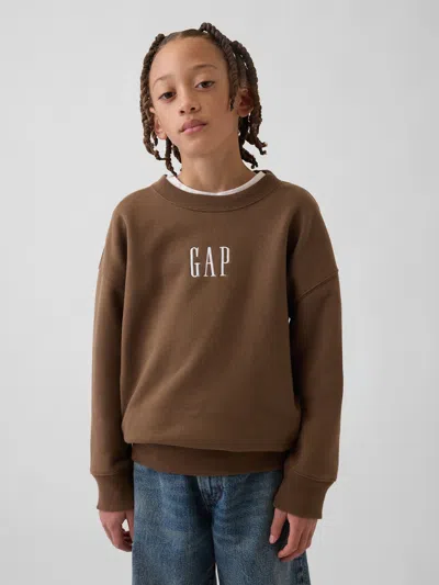 Gap Kids Vintagesoft Relaxed Logo Sweatshirt In Buffalo Brown