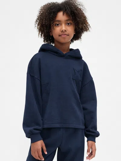 Gap Kids Vintagesoft Relaxed Patch Hoodie In Dark Night