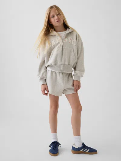 Gap Kids Vintagesoft Relaxed Sweat Shorts In Light Grey Heather