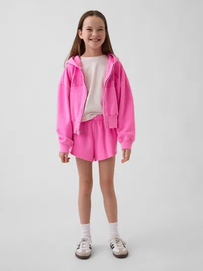 Gap Kids Vintagesoft Relaxed Sweat Shorts In Standout Pink