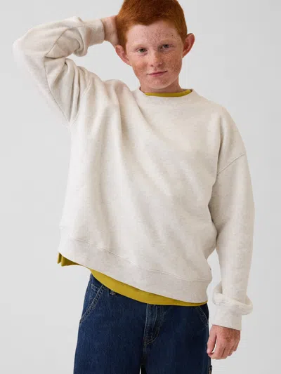 Gap Kids Vintagesoft Relaxed Sweatshirt In Pale Heather Grey