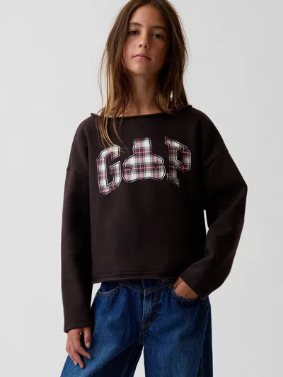 Gap Kids Vintagesoft Rollneck Logo Sweatshirt In Brown
