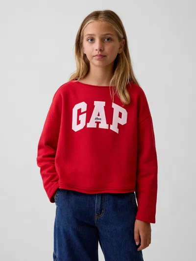 Gap Kids Vintagesoft Rollneck Logo Sweatshirt In Red
