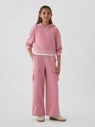 Gap Kids Vintagesoft Seamed Cargo Sweatpants In Elle Pink