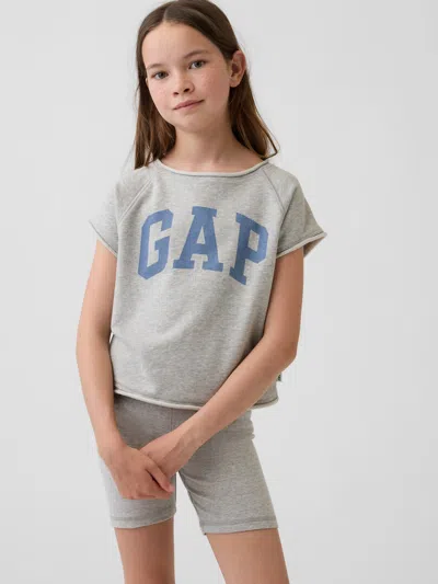 Gap Kids Vintagesoft Terry Raglan Graphic Sweatshirt In Grey