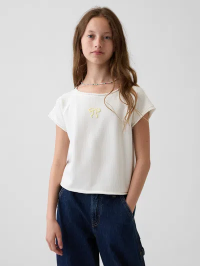 Gap Kids Vintagesoft Terry Raglan Graphic Sweatshirt In Off White