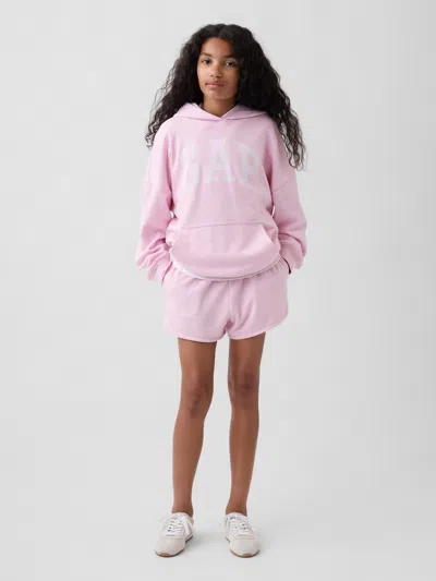 Gap Kids Vintagesoft Terry Relaxed Dolphin Shorts In Rose Mist