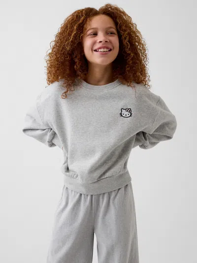 Gap Kids Vintagesoft Wedge Crewneck Sweatshirt In Light Grey Heather