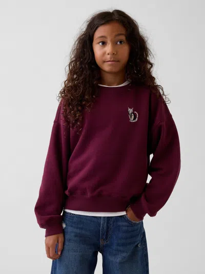 Gap Kids Vintagesoft Wedge Sweatshirt In Tuscan Red
