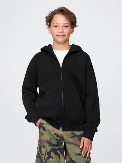 Gap Kids Vintagesoft Zip Hoodie In Black