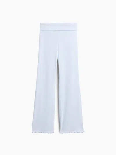 Gap Kids Waffle Foldover Flare Leggings In Blue