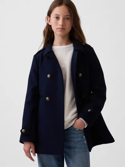 Gap Kids Wool-blend Peacoat In Navy Uniform