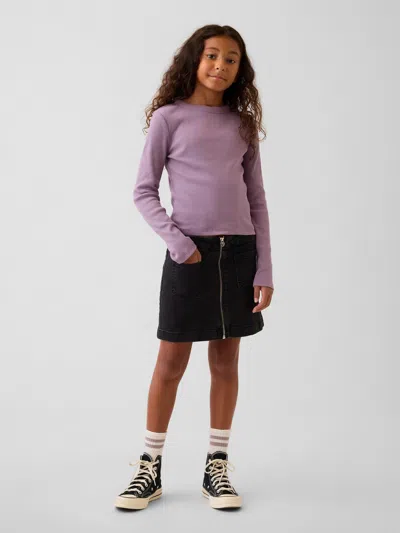Gap Kids Zip Denim Skirt In Black