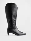 Gap Kitten Heel Pointy Knee High Boots In Black