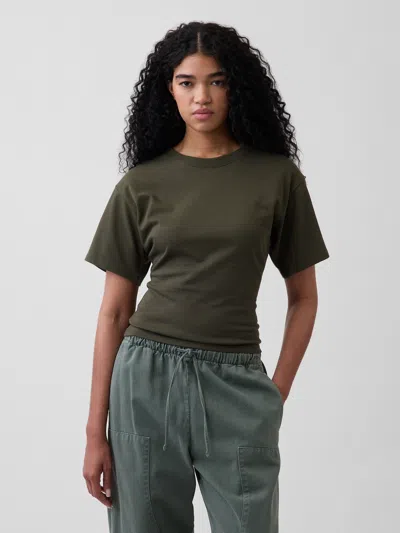Gap Knit Fitted-waist T-shirt In Green