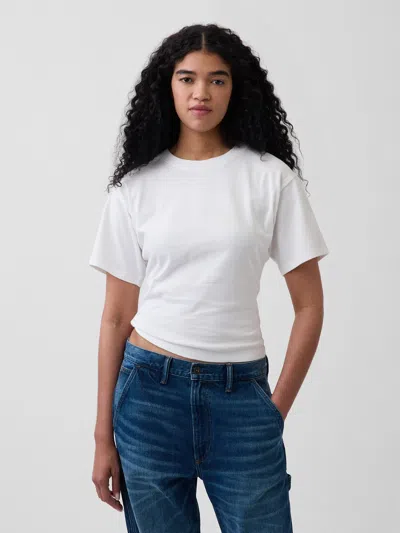 Gap Knit Fitted-waist T-shirt In White