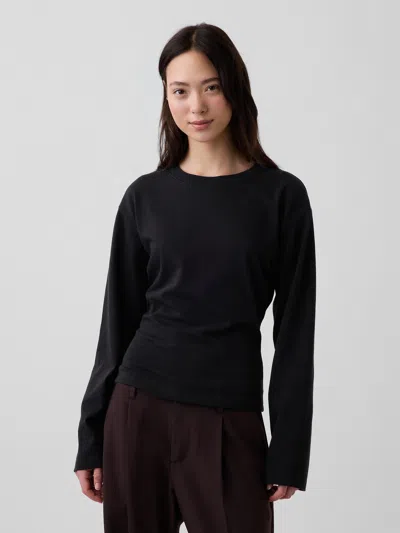 Gap Knit Fitted-waist T-shirt In Black